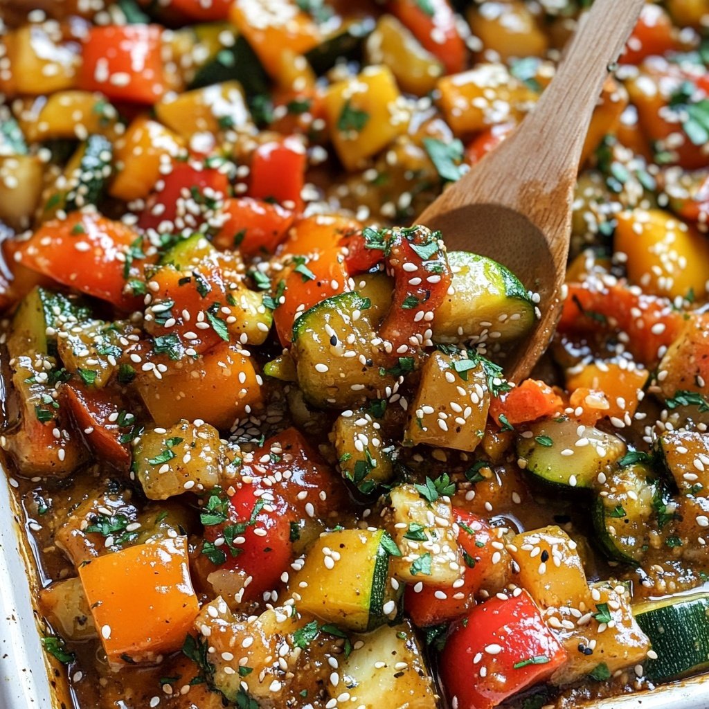 Gemüsepfanne mit Sesam