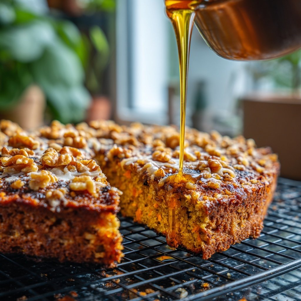 Karottenkuchen Mit Honig Glasur