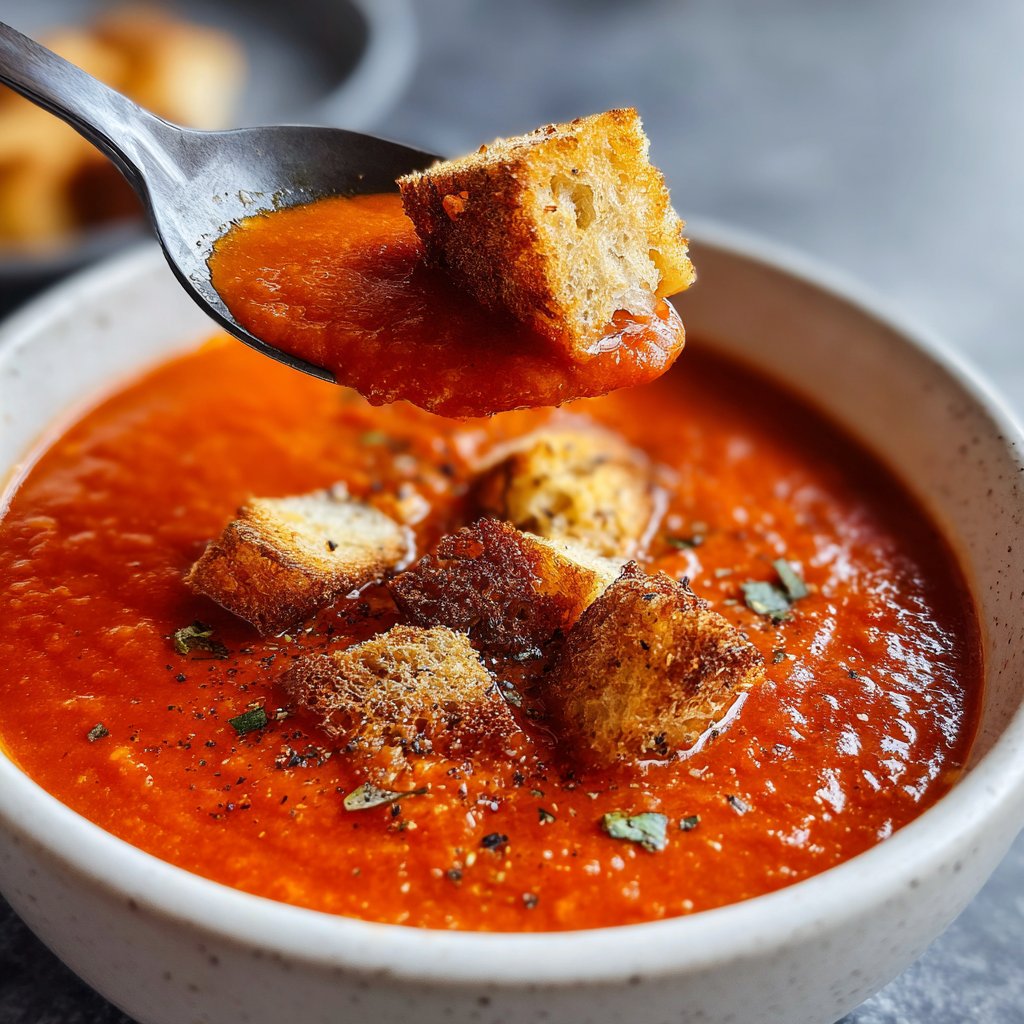 Tomatensuppe mit Croutons