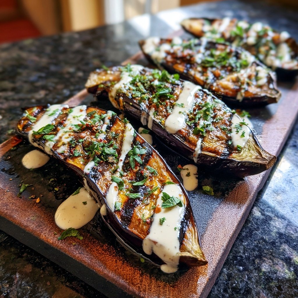 Gegrillte Auberginen Mit Tahini