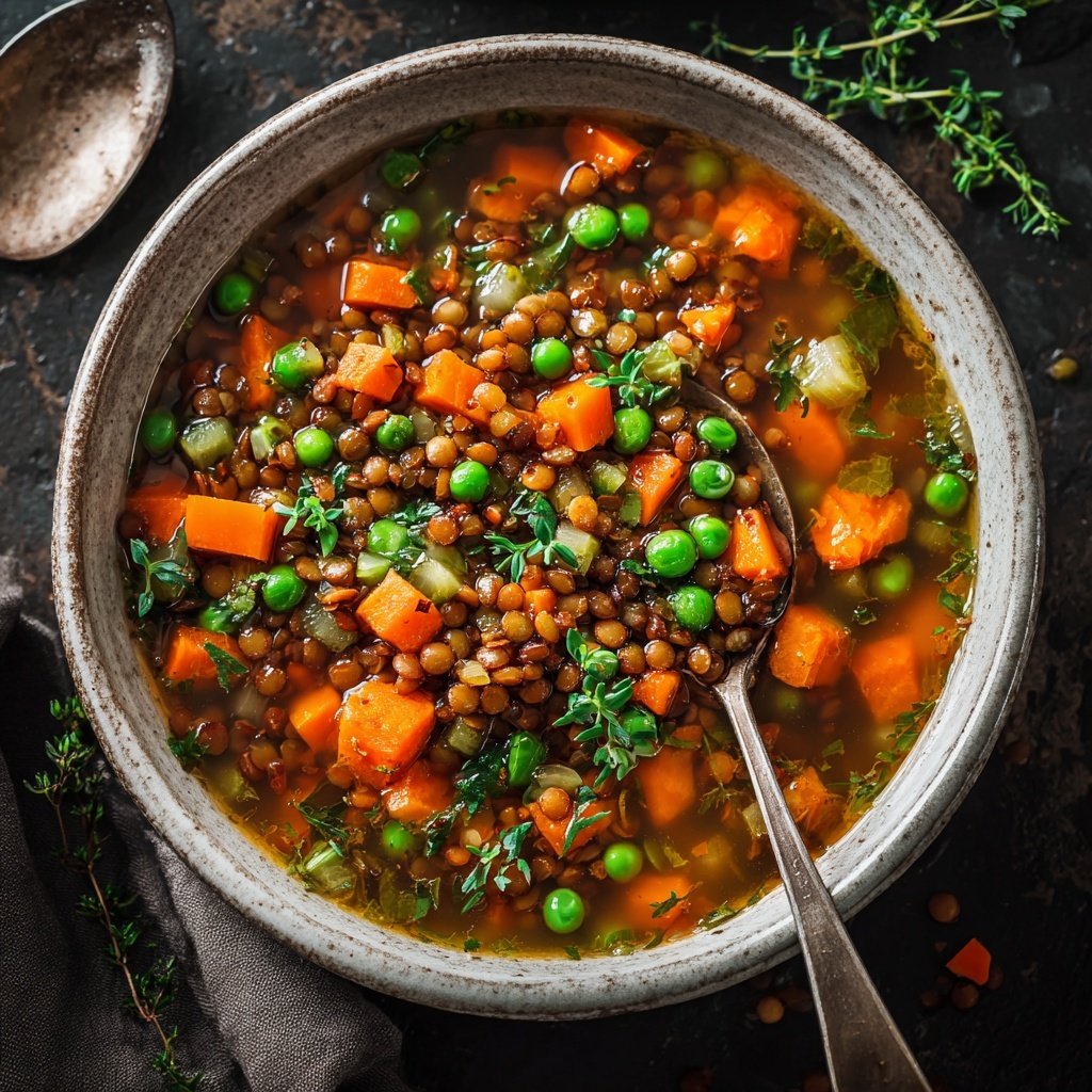 Kalorienarme Linsen Suppe Mit Gemüse