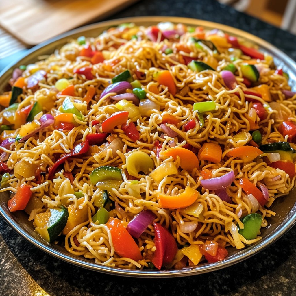 Gemüsepfanne mit Reisnudeln