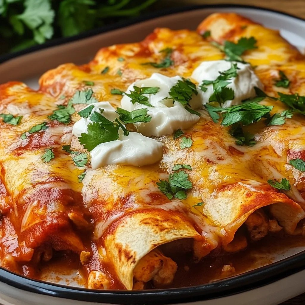 Ultimatives schnelles und einfaches Rezept für Hähnchen-Enchiladas zum Abendessen!