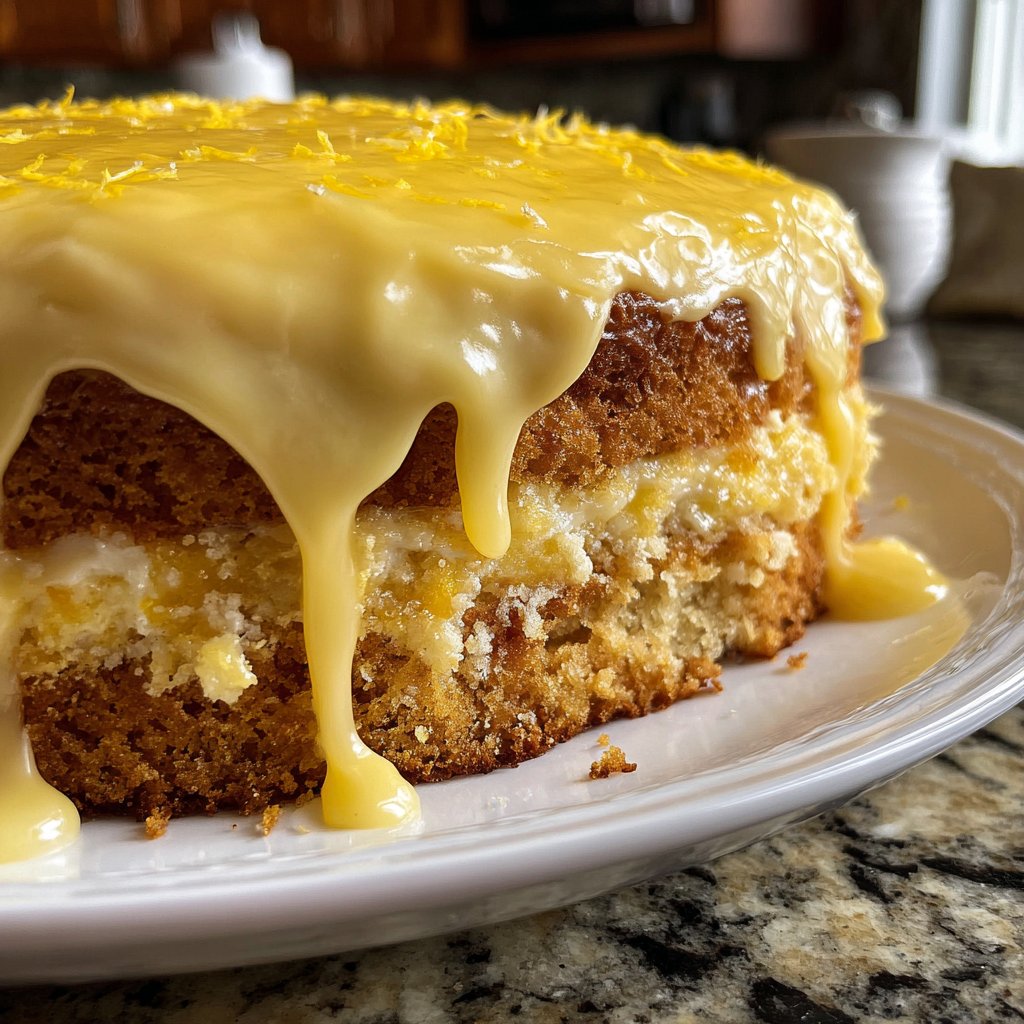 Zitronenkuchen mit Zitronencreme