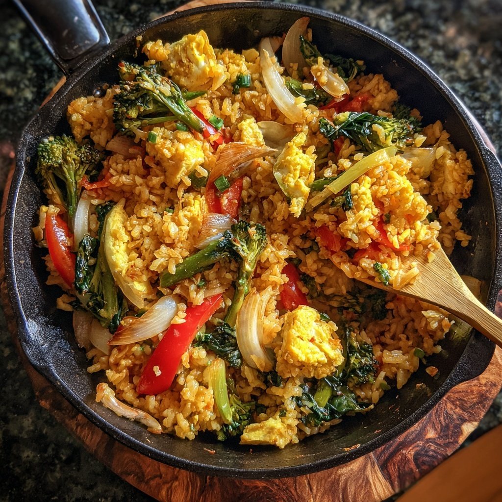 Vegetarische Gemüse Reispfanne