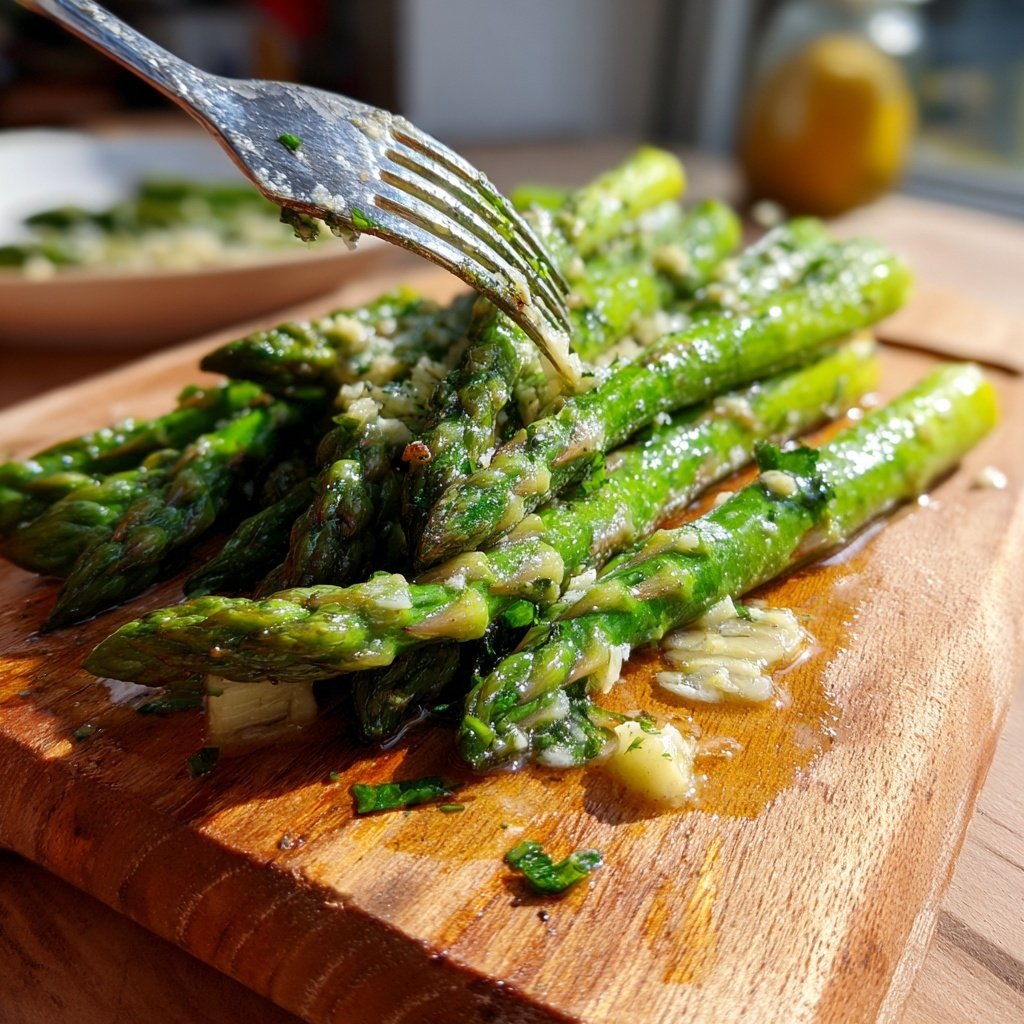 Grüner Spargel Mit Knoblauchbutter