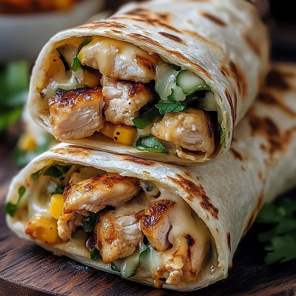 Käse-Knoblauch-Hühnchen-Wraps Rezept: Herzhaft & Einfach