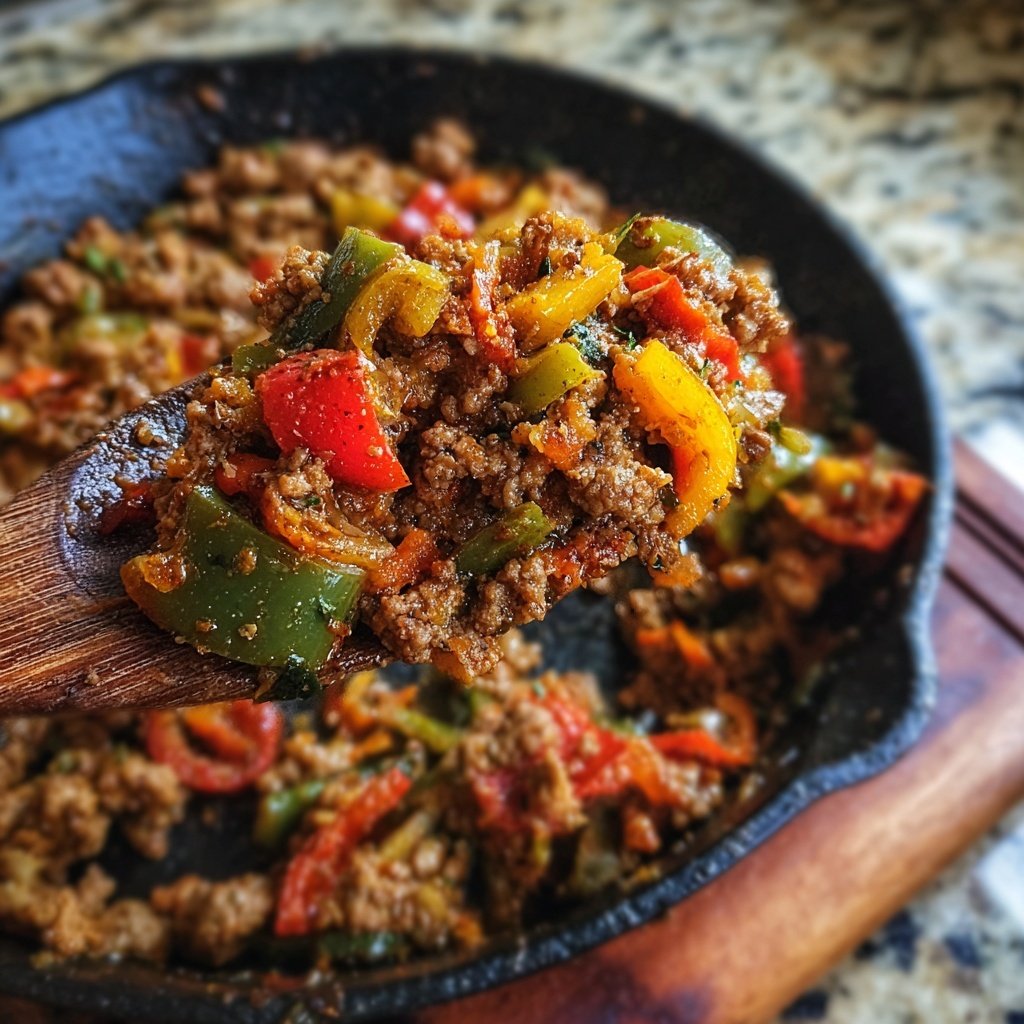 Hackfleisch Paprika Reis Pfanne