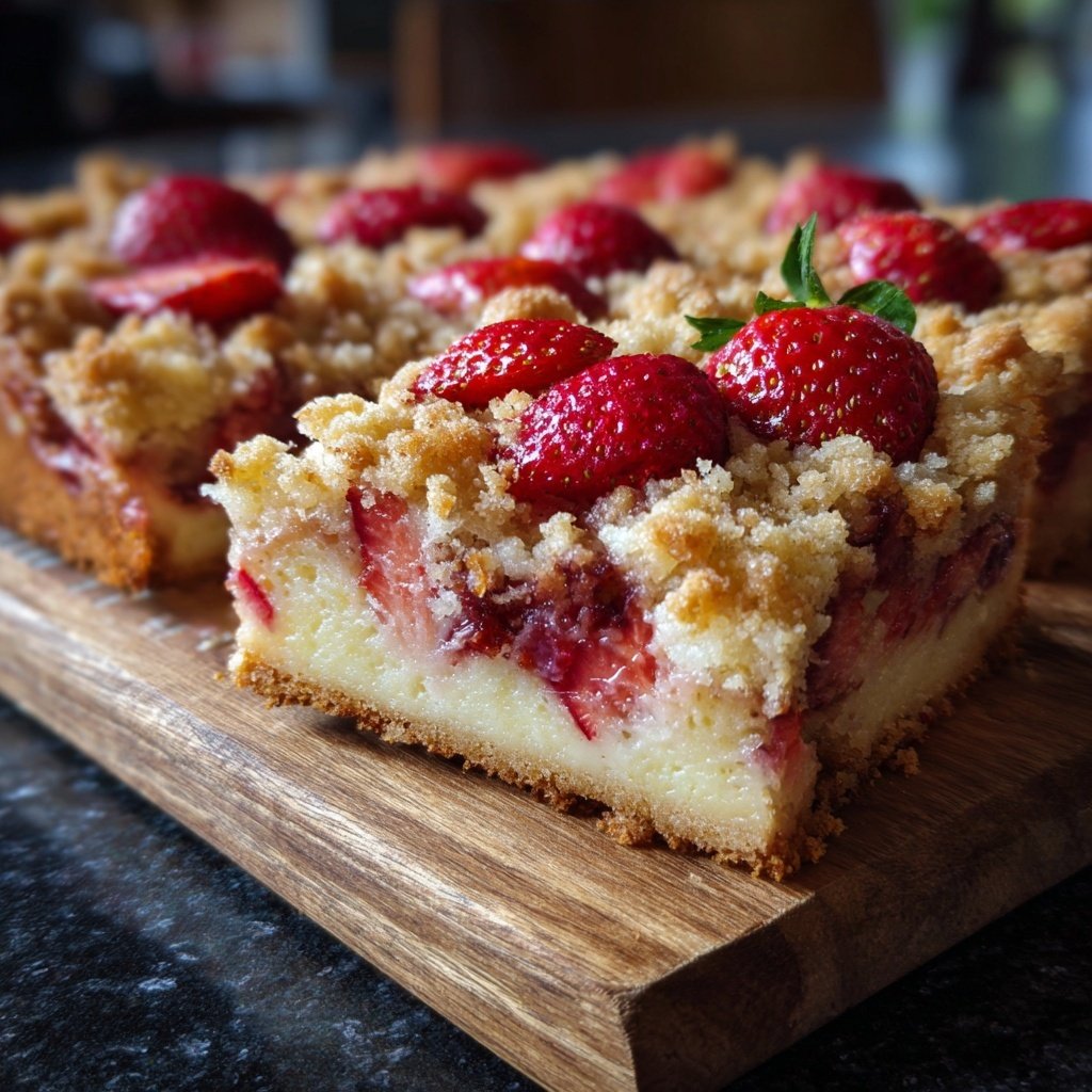 Erdbeer Vanille Blechkuchen Mit Streuseln