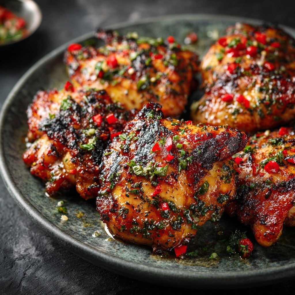 Gegrillte Hähnchen Keulen Mit Paprika Marinade