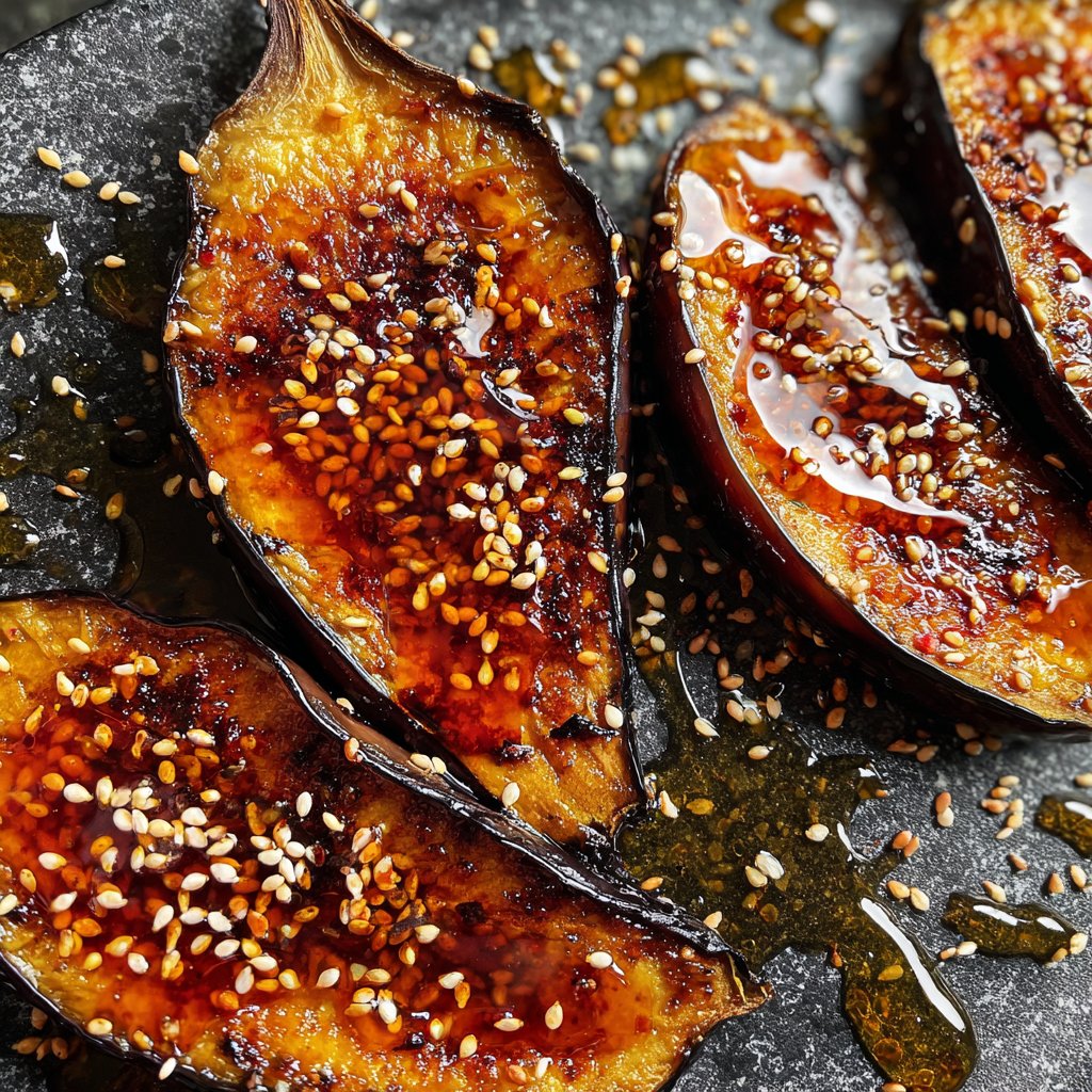 Auberginen mit Sesam und Honig