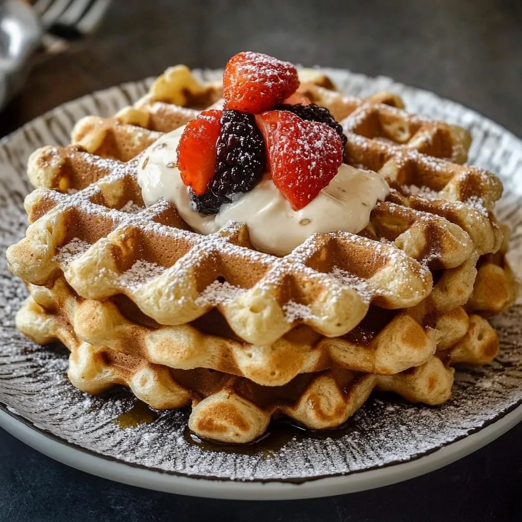 Overnight Almond Oatmeal Waffles