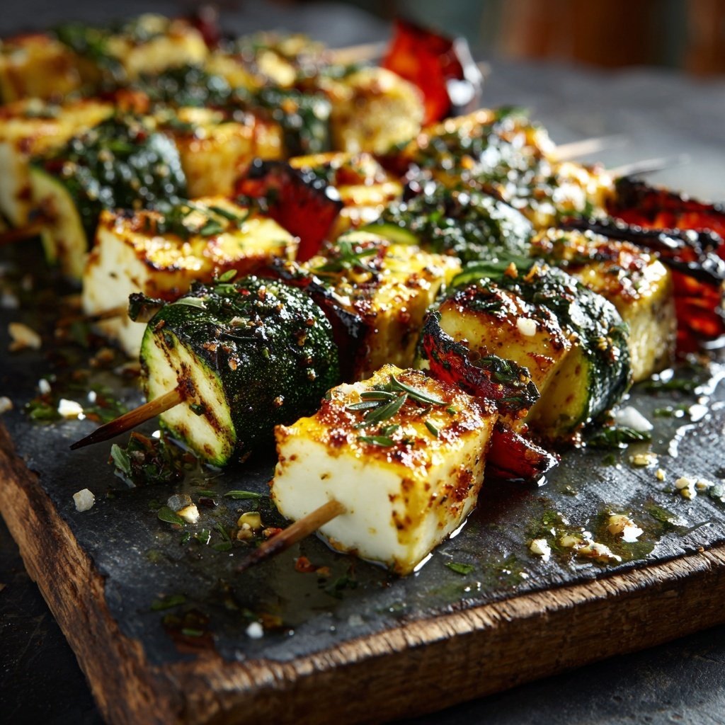 Grill Beilagen Mit Zucchini Halloumi Spießen