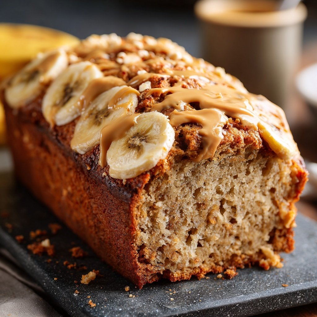 Bananenbrot mit Erdnussbutter